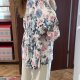 Kwiatowa bluzka Torrid S Plus Size oversize peonie różowo-niebieska 8XL / 56 / 28