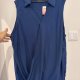 Niebieska bluzka bez rękawów Avenue 30/32 Plus Size z wiązaniem przód 9XL / 58 / 30