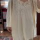Kremowa bluzka z cekinami Roaman's 5X Plus Size oversize złote płatki 9XL / 58 / 30