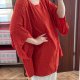 Czerwona bluzka BloomChic US 28 EU 58 Plus Size oversize wzór