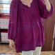 Fioletowa bluzka Faded Glory 4X (26W-28W) Plus Size wzór guziki 7XL / 54 / 26