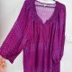 Fioletowa bluzka Faded Glory 4X (26W-28W) Plus Size wzór guziki 7XL / 54 / 26
