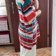 Kolorowy sweter w paski Liz & Me 4X Plus Size oversize V-neck 8XL / 56 / 28
