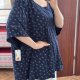 Granatowa bluzka w kropki Catherines 5X Plus Size oversize 9XL / 58 / 30