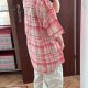 Liz & Me – Różowa koszula w kratę z kwiatami 26/28W (plus size) 9XL / 58 / 30