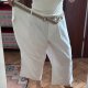 Only Necessities białe spodnie culotte 32W Plus Size bawełna z paskiem 9XL / 58 / 30