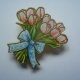 METALOWA EMALIOWANA PIN PRZYPINKA BUKIET TULIPANÓW