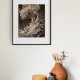 Fala, Sztorm, Ocean, Morze - oprawione passe-partout + ramka - Linoryt, ilustracja, grafika, obrazek, obraz, sztuka, plakat, dekoracje,