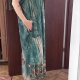 Ekouaer Zielona Sukienka Wzorzysta Plus Size 5XL