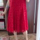 London Times Woman Czerwona Koronkowa Sukienka Plus Size 24W