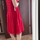 London Times Woman Czerwona Koronkowa Sukienka Plus Size 24W