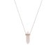 Naszyjnik "Mystical Rose Quartz" ozdobiony dużym kamieniem kwarcem różowym i cyrkoniami- srebro 925 pozłacane