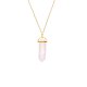 Naszyjnik "Mystical Rose Quartz" ozdobiony dużym kamieniem kwarcem różowym- srebro 925 pozłacane