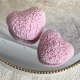 Zestaw prezentowy serduszka "Two Hearts" świece ekologiczne sojowe różowe- pudełko prezentowe