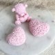 Zestaw prezentowy miś misiu, serca "Baby Teddy Bear " świece ekologiczne sojowe różowe- pudełko prezentowe