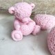 Zestaw prezentowy miś misiu, serca "Baby Teddy Bear " świece ekologiczne sojowe różowe- pudełko prezentowe