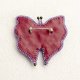 Broszka fioletowy motyl haft koralikowy z shibori