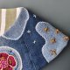 Kołnierzyk denim, ręcznie haftowany
