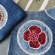 Kołnierzyk denim, ręcznie haftowany
