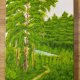 NASTROJOWY PEJZAŻ MALOWANY NA PŁÓTNIE - "POLNĄ DRÓŻKĄ" 40x30cm
