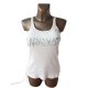 Beżowy Top L XL Bawełna Nadruk