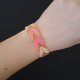 Różowo-Złota Bransoletka z Koralików "Pink Chevron"