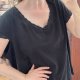 Avenue Czarna Bluzka z Koronkowym Wykończeniem Plus Size 6XL / 52 / 24