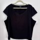 Avenue Czarna Bluzka z Koronkowym Wykończeniem Plus Size 6XL / 52 / 24