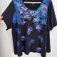 Catherines Czarna Bluzka w Tropikalny Wzór Plus Size 8XL / 56 / 28