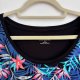 Catherines Czarna Bluzka w Tropikalny Wzór Plus Size 8XL / 56 / 28