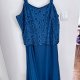 Roaman's Błękitna Koronkowa Sukienka Plus Size 6XL / 52 / 24