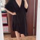 Amazon Essentials Czarna Sukienka Kopertowa Plus Size 9XL / 58 / 30