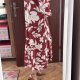 BloomChic Bordowa Sukienka w Białe Kwiaty Plus Size US 9XL / 58 / 30