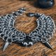 Bransoletka chainmaille ze stali chirurgicznej z kolcami gothic dark edgy
