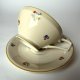 Filiżanka Art Deco TK Thun Bohemia Czechosłowacja Porcelana Ecru kwiaty
