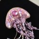 3D broszka Meduza, Ręcznie haftowana unikatowa biżuteria