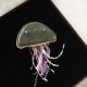 3D broszka Meduza, Ręcznie haftowana unikatowa biżuteria