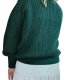Ochnik Sweter Sweterek V neck butelkowa zieleń bufki