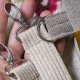 Torba z kominem patchwork no waste w kwiaty z zaczepami do wózka dziecięcego
