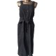 Czarna Sukienka Jeansowa L XL Dress Jeans Denim na Ramiaczkach