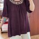 Venezia Bordowa Bluzka z Ozdobami Plus Size 26/28 5XL / 50 / 22