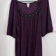 Venezia Bordowa Bluzka z Ozdobami Plus Size 26/28 5XL / 50 / 22