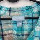 Liz & Me – Turkusowa koszula w kratę z kwiatami 5X (plus size) 9XL / 58 / 30