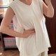 Liz & Me – Biała bluzka bez rękawów z czerwonym haftem i koralikami (plus size) 8XL / 56 / 28