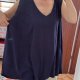 Granatowy top bez rękawów Roaman's 4X Plus Size V-neck oversize 8XL / 56 / 28