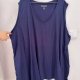Granatowy top bez rękawów Roaman's 4X Plus Size V-neck oversize 8XL / 56 / 28