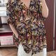 Roaman's Bluzka 28W Wiskoza Motyle Kolorowa Plus Size 8XL / 56 / 28