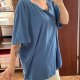 Roaman's Niebieska Bluzka Oversize Plus Size 9XL / 58 / 30