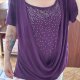 Fioletowa Bluzka z Dżetami Plus Size 4XL / 48 / 20