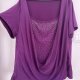 Fioletowa Bluzka z Dżetami Plus Size 4XL / 48 / 20